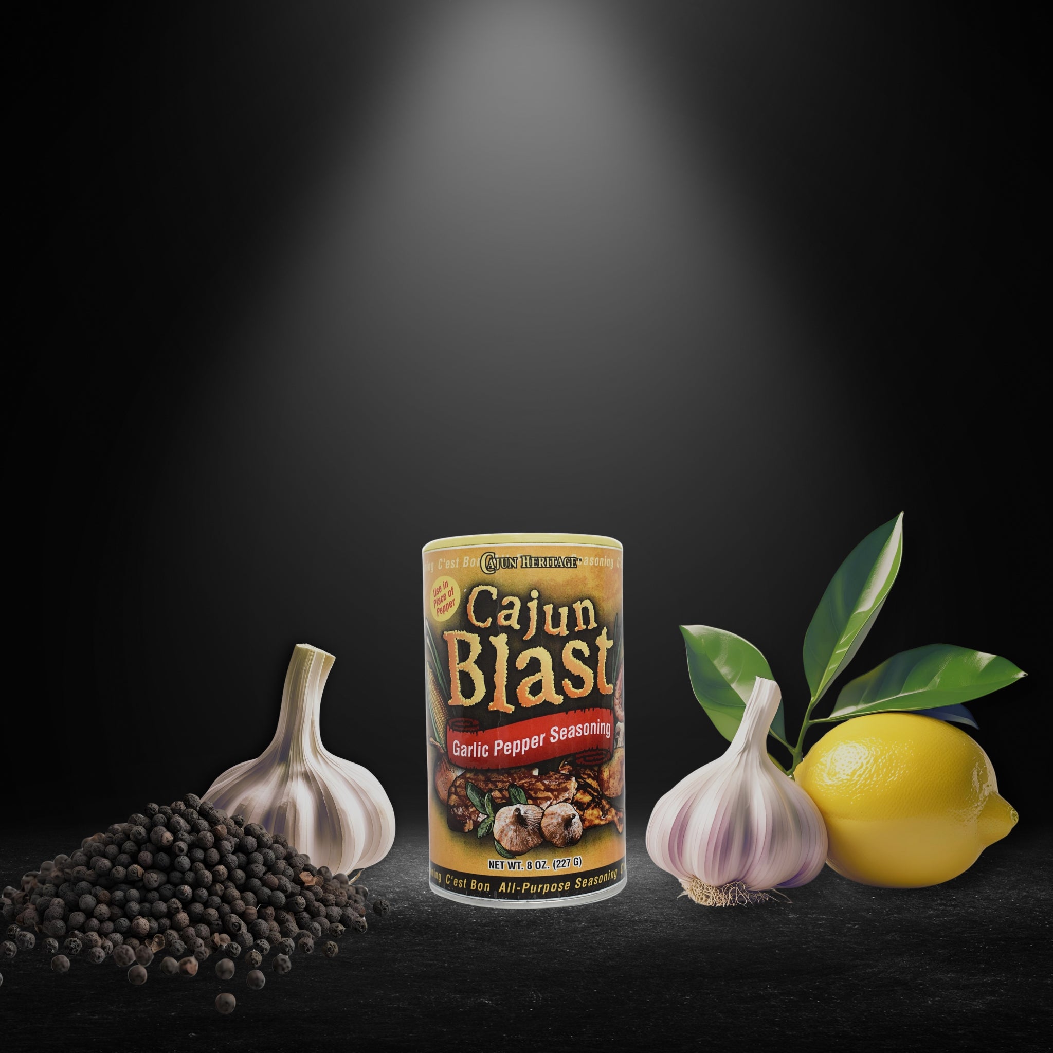 Cajun Blast Garlic Pepper Seasoning 8oz